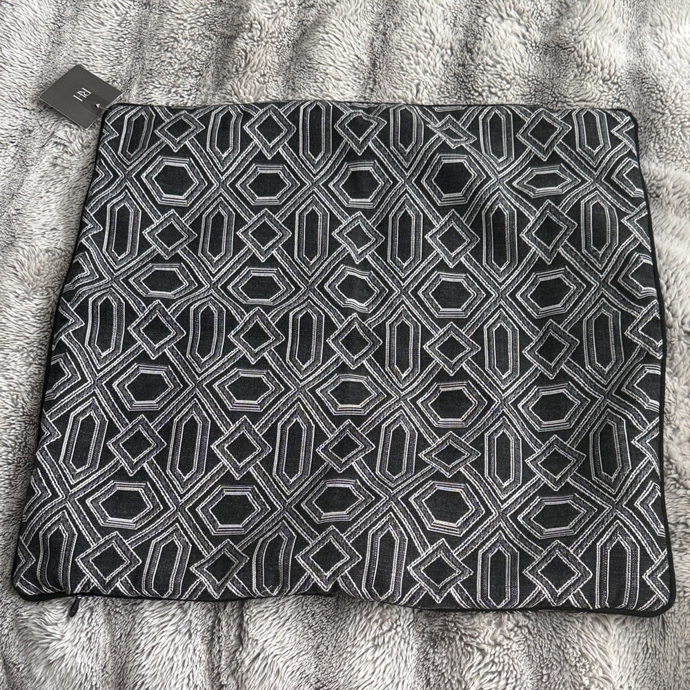 Restoration Hardware Black and Gray Geometric Pillow Cover